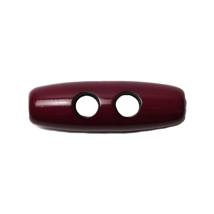 30mm Burgundy Gloss Finish Toggle Buttons 10 Pcs