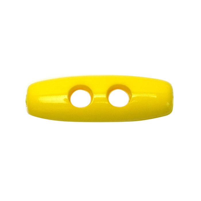 30mm Yellow Gloss Finish Toggle Buttons 10 Pcs