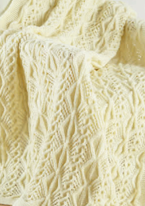 King Cole 3458 Aran Knitting Pattern - Afghan Blanket Knitted in King Cole Fashion Aran