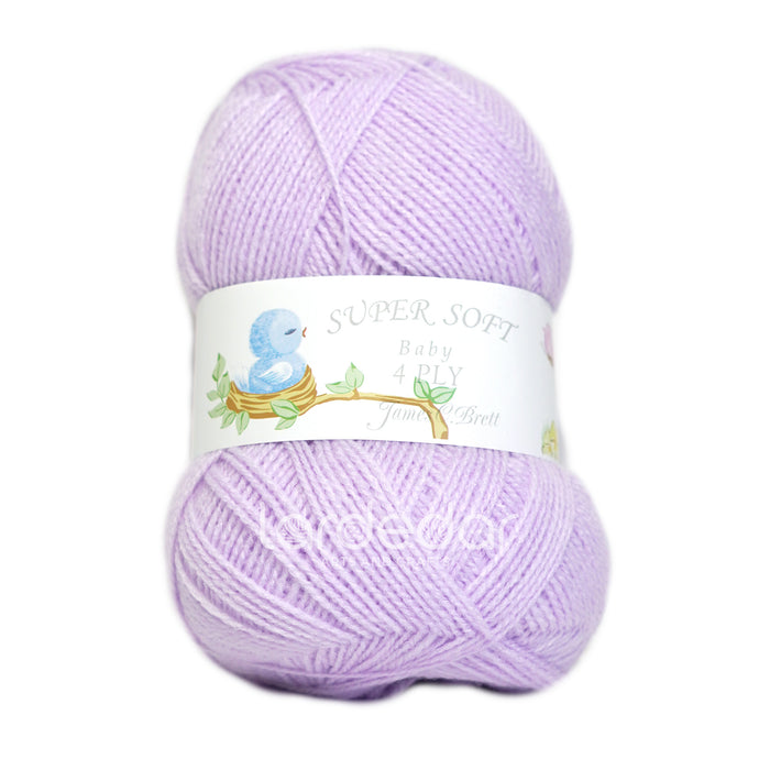 James C Brett Baby 4Ply Wool Yarn - BY3 Lilac -100g