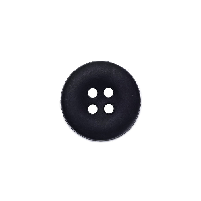 15mm Black Matte Round Edged Buttons (5 Pcs)