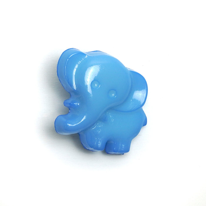 Blue Plastic Elephant Baby Buttons - 18mm Shank (5 Pcs)