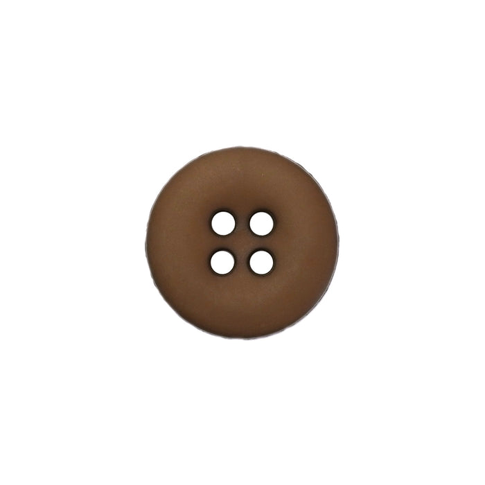 15mm Brown Matte Round Edged Buttons (5 Pcs)