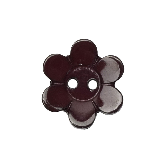 Burgundy Daisy Buttons (5 Pcs) - 13mm, 15mm or 18mm