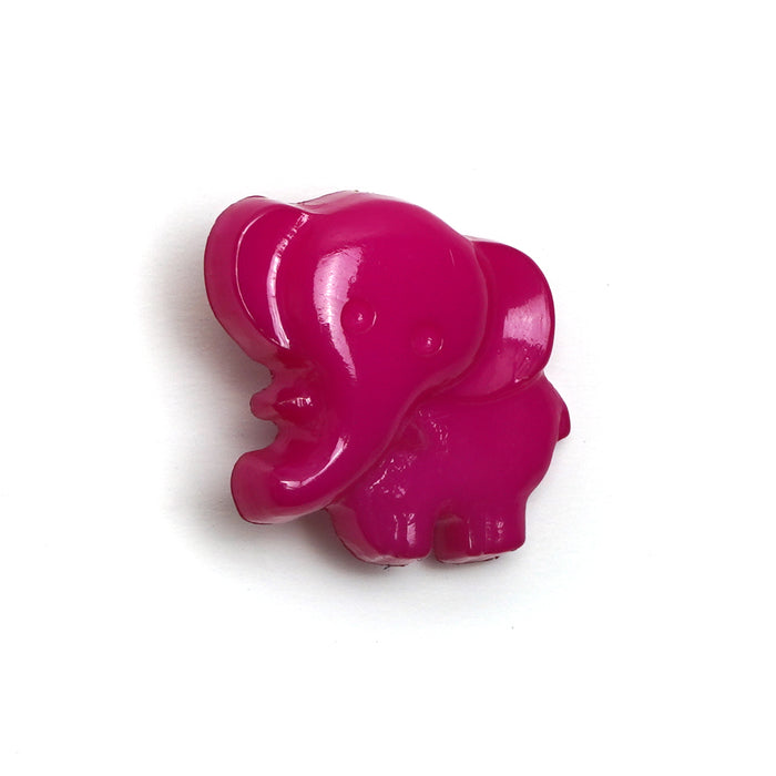 Cerise Plastic Elephant Baby Buttons - 18mm Shank (5 Pcs)