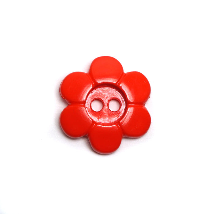 15mm Red Daisy Flower Buttons (5 Pcs)