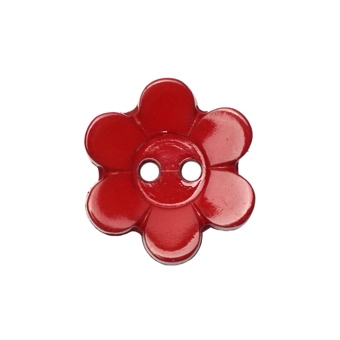 Dark Red Daisy Buttons (5 Pcs) - 13mm, 15mm or 18mm