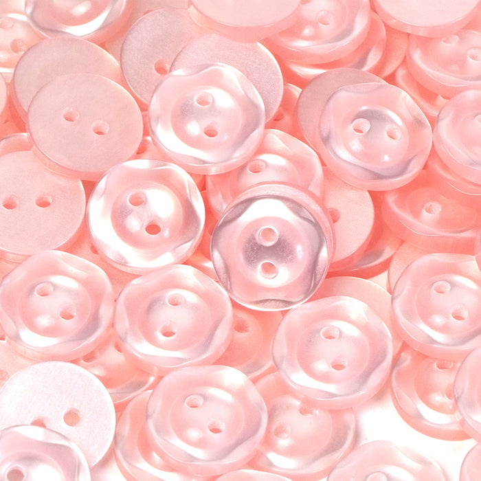 Pale Pink Fruit Gum Baby Buttons, Dished Edge 10 Pcs 11mm 14mm or 16mm