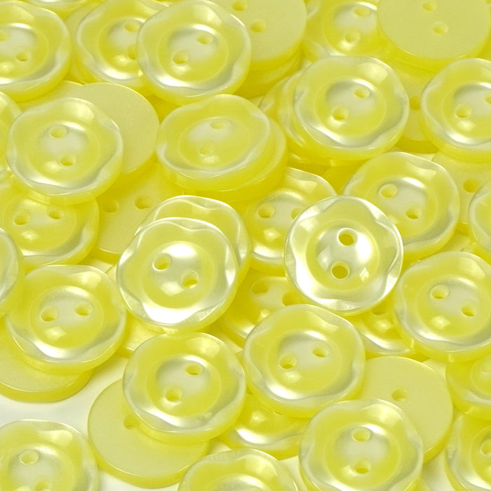 Yellow Fruit Gum Baby Buttons, Dished Edge 10 Pcs 11mm 14mm or 16mm
