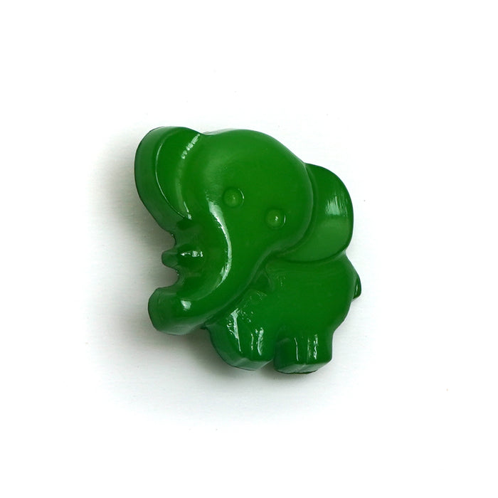 Green Plastic Elephant Baby Buttons - 18mm Shank (5 Pcs)