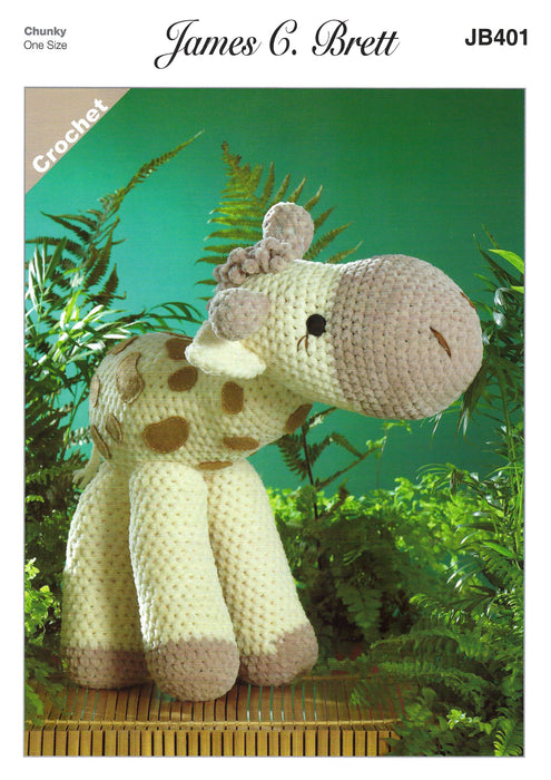 James C Brett JB401 Flutterby Chunky CROCHET pattern - Sunshine the Giraffe Toy