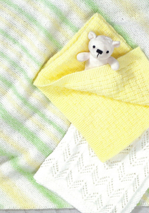 James C Brett JB612 Double Knitting Pattern - 3 DK Baby Blankets