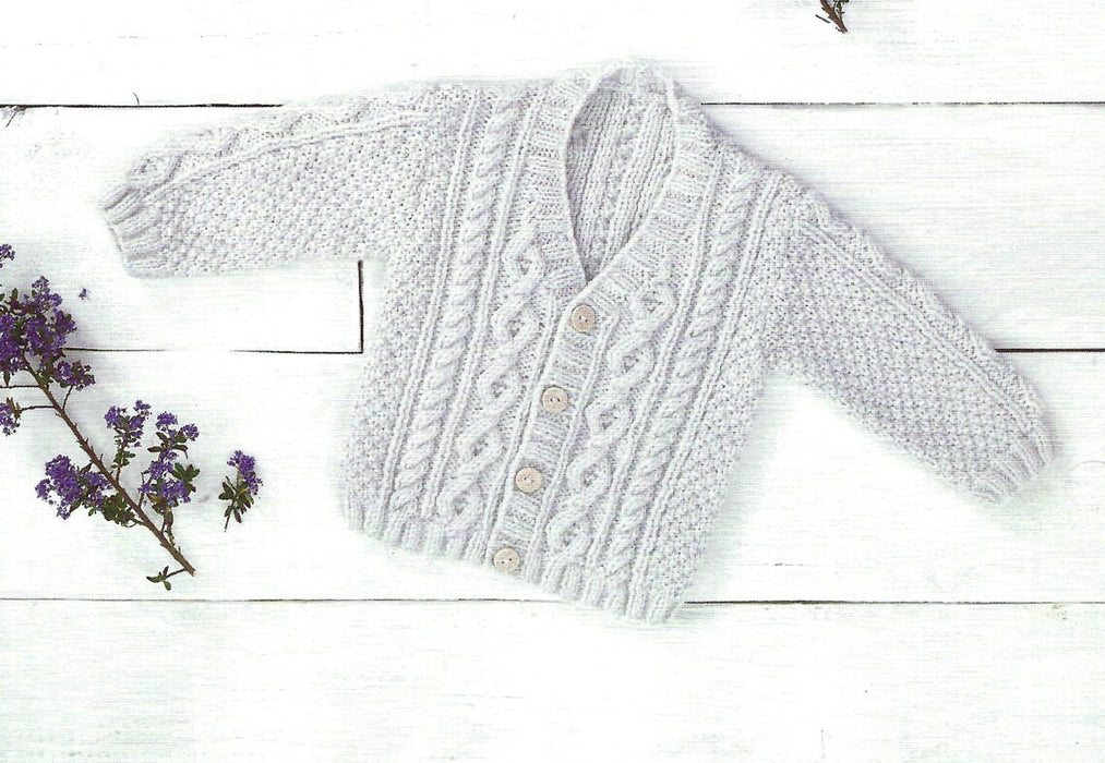 James C Brett JB691 - Baby V Neck Cardigan & Sweater Knitting Pattern