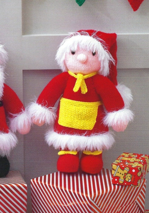 James C Brett JB814 - Christmas DK Double Knitting Pattern - Mr & Mrs Claus Toys - Intermediate Knit