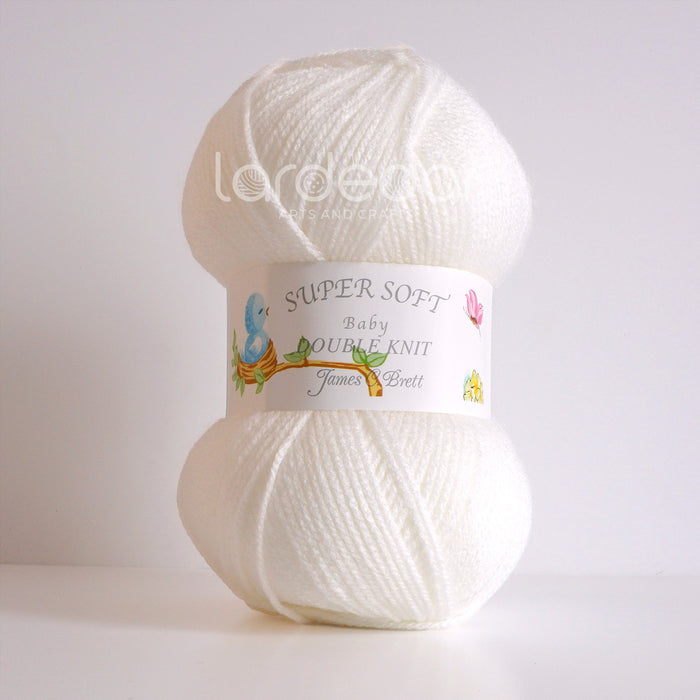 James C Brett Baby DK Wool - BB4 White - 100g Knitting Yarn