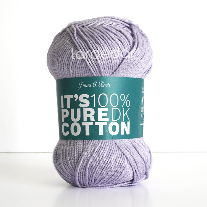 James C Brett It's Pure Cotton Yarn in Lilac IC03  - 100% Cotton DK Knitting Crochet Wool - 100g