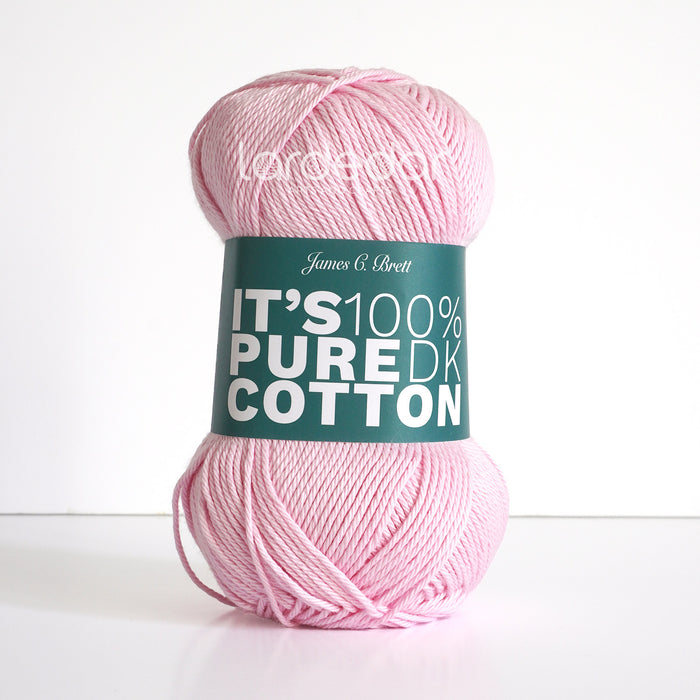 James C Brett It's Pure Cotton Yarn in Light Pink IC06  - 100% Cotton DK Knitting Crochet Wool - 100g