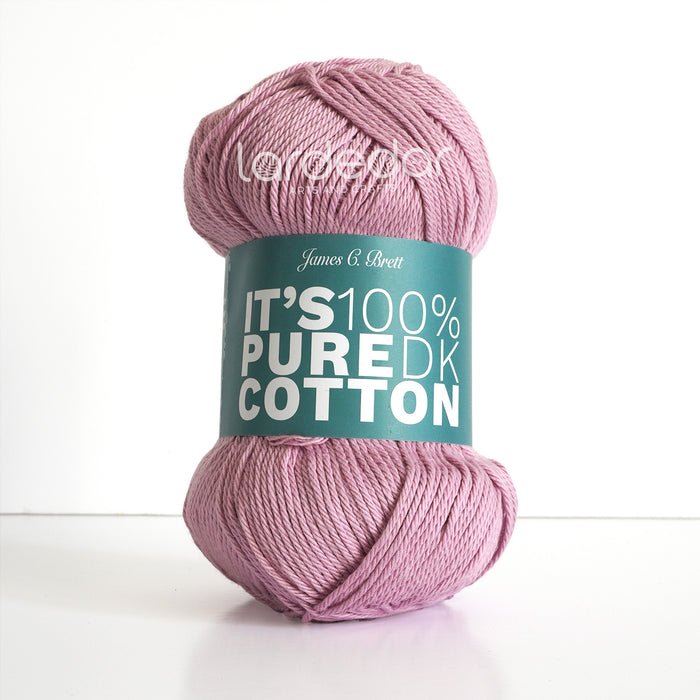 James C Brett It's Pure Cotton Yarn in Pink IC10  - 100% Cotton DK Knitting Crochet Wool - 100g