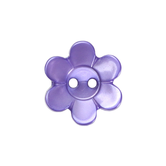18mm Lilac Pearl-Effect Daisy Flower Buttons (10 Pcs)