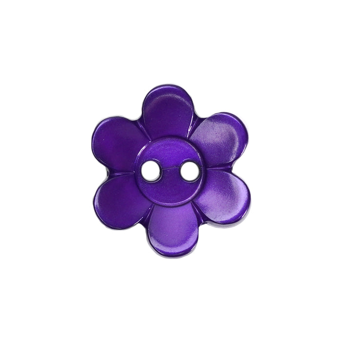 18mm Purple Pearl-Effect Daisy Flower Buttons (10 Pcs)