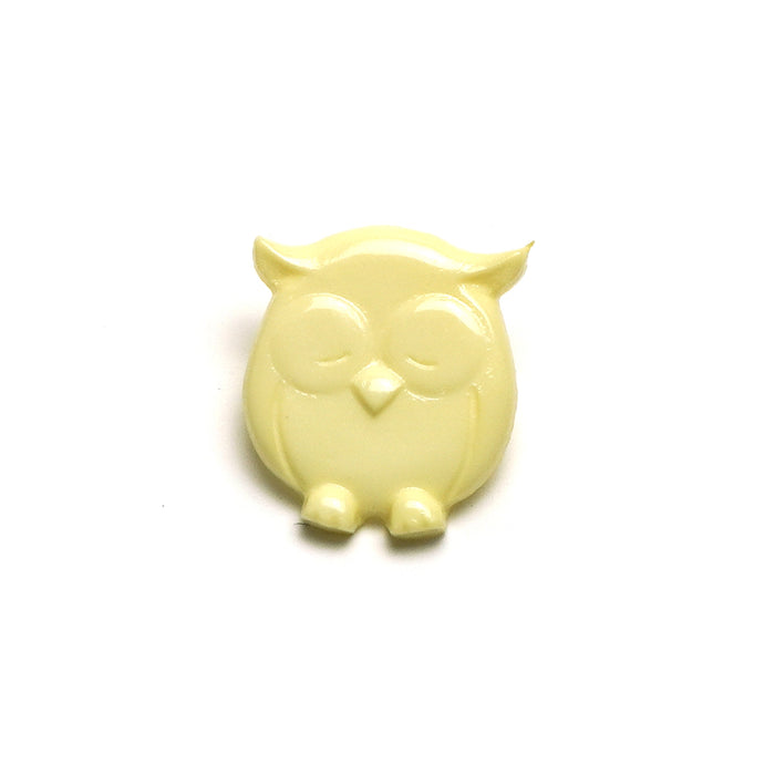 Lemon Yellow Plastic Owl Baby Buttons - 18mm Shank (5 Pcs)