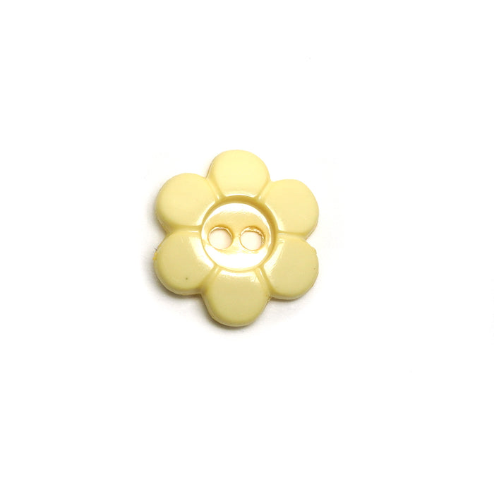 15mm Lemon Yellow Daisy Flower Buttons (5 Pcs)