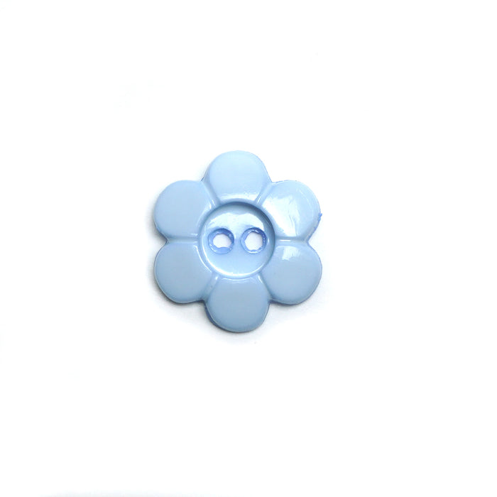 15mm Light Blue Daisy Flower Buttons (5 Pcs)