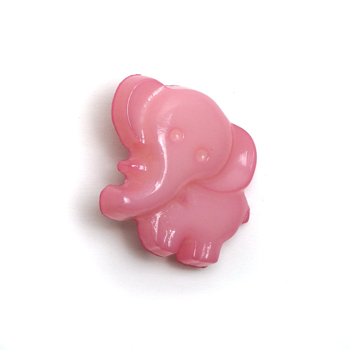 Pale Pink Plastic Elephant Baby Buttons - 18mm Shank (5 Pcs)