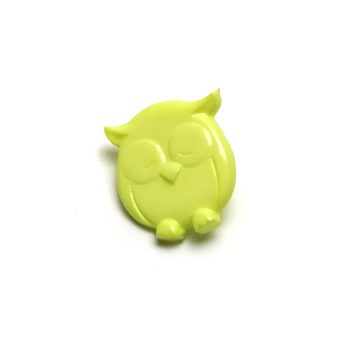 Citrus Green Plastic Owl Baby Buttons - 18mm Shank (5 Pcs)