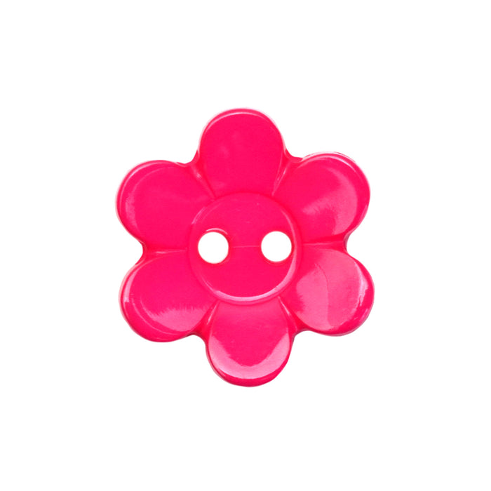 Neon Pink Daisy Buttons (5 Pcs) - 13mm, 15mm or 18mm