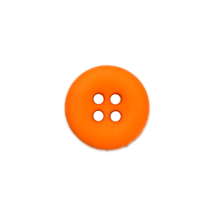 15mm Orange Matte Round Edged Buttons (5 Pcs)