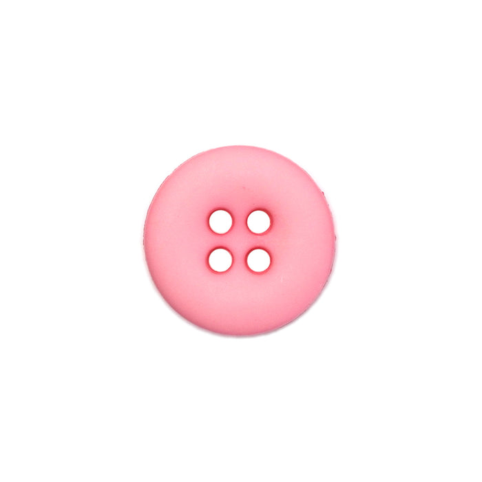 15mm Pink Matte Round Edged Buttons (5 Pcs)