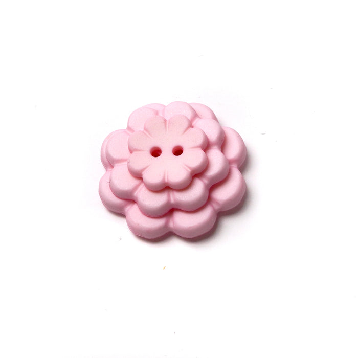 Pink Matte Flower Buttons (10 Pcs) - 15mm 23mm or 28mm