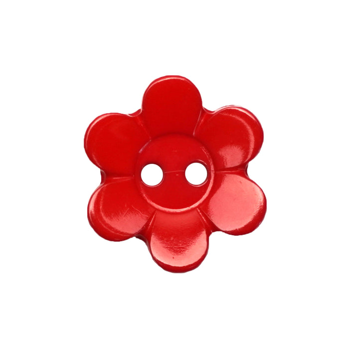 Red Daisy Buttons (5 Pcs) - 13mm, 15mm or 18mm