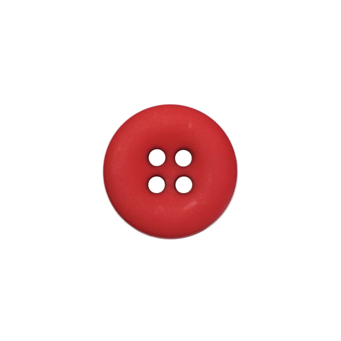 15mm Red Matte Round Edged Buttons (5 Pcs)