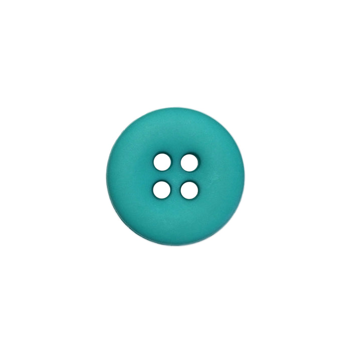 15mm Turquoise Matte Round Edged Buttons (5 Pcs)