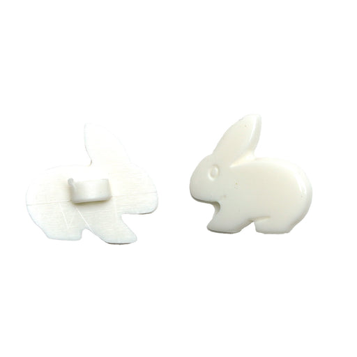 White Bunny Rabbit Button 3