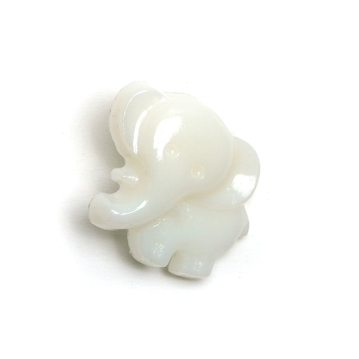 White Plastic Elephant Baby Buttons - 18mm Shank (5 Pcs) - Discontinued