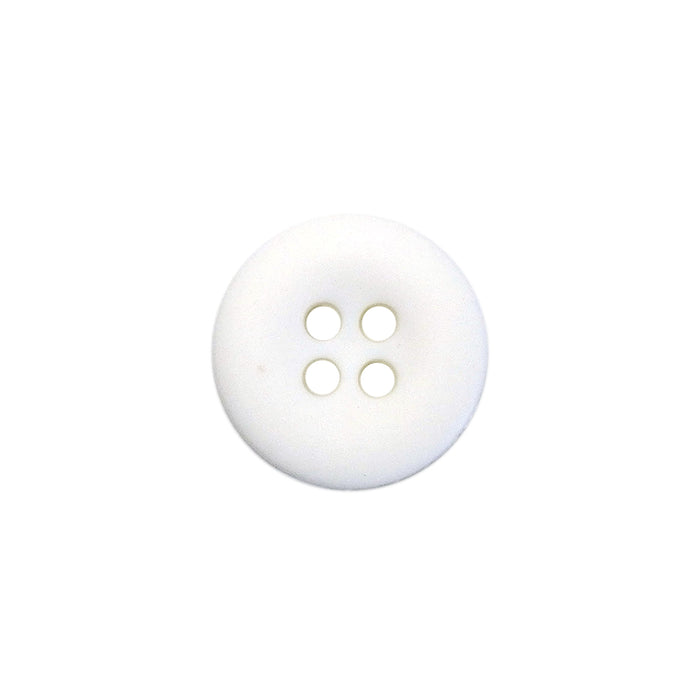 15mm White Matte Round Edged Buttons (5 Pcs)