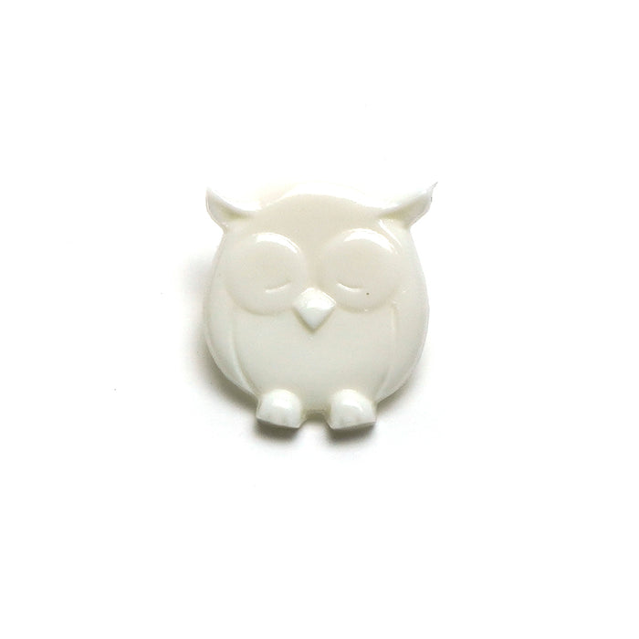White Plastic Owl Baby Buttons - 18mm Shank (5 Pcs)