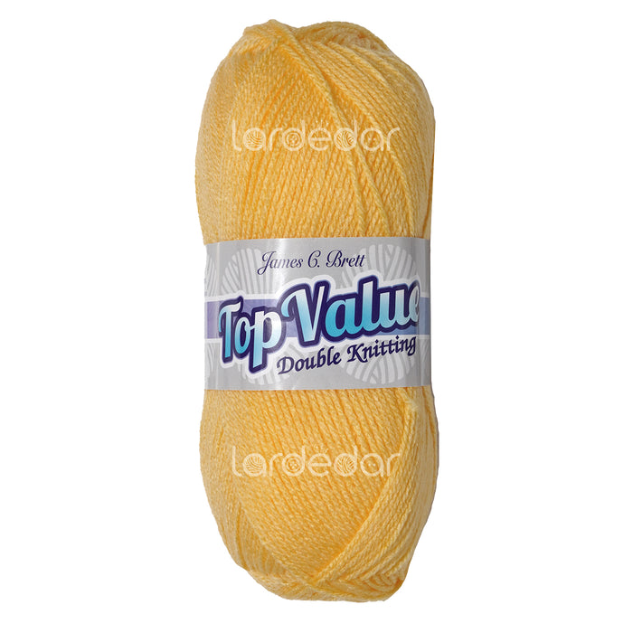 James C Brett Top Value DK Yarn - Yellow (8459) - 100g Wool