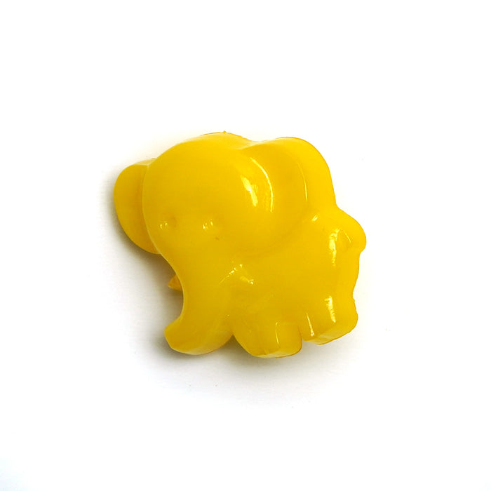 Yellow Plastic Elephant Baby Buttons - 18mm Shank (5 Pcs) - Discontinued
