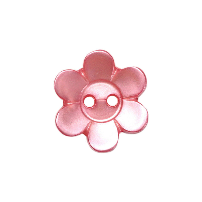 18mm Pale Pink Pearl-Effect Daisy Flower Buttons (10 Pcs)