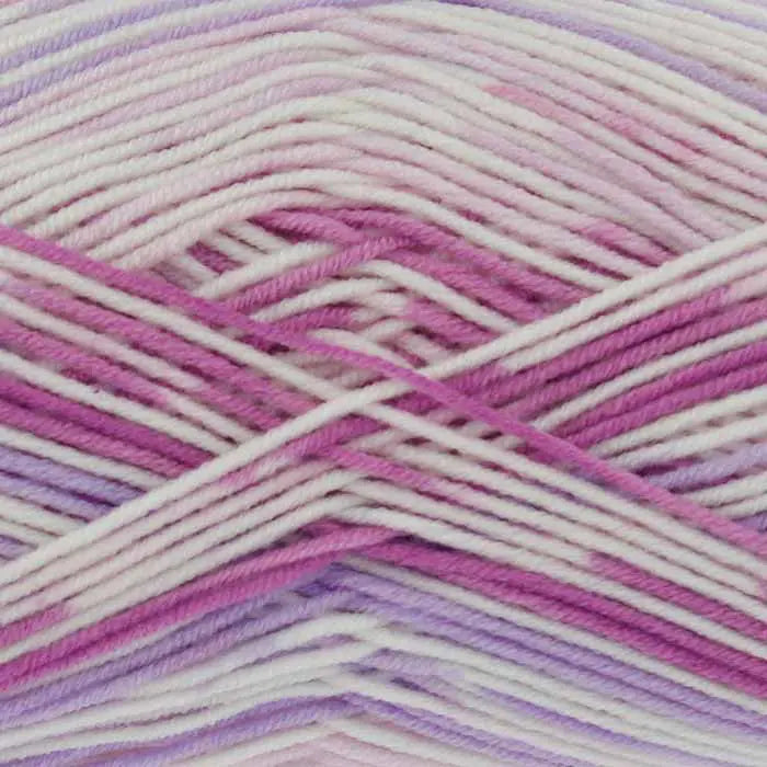 King Cole Cherish DK Yarn in Lilacs - 1121 - 100g Ball of Self Patterning Double Knitting Wool