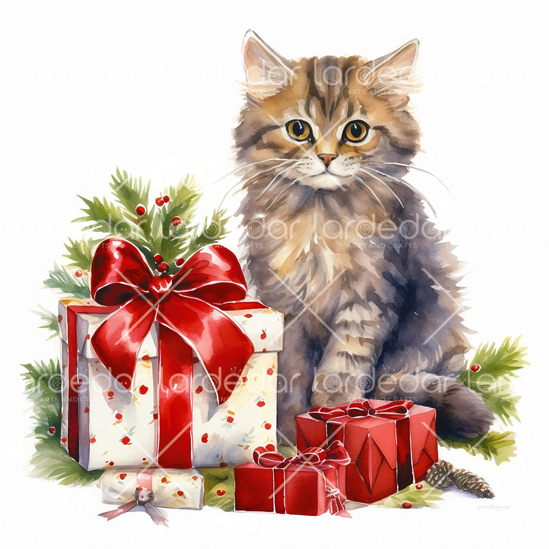 18 Christmas Cats Clipart | High Quality Downloadable JPG Illustrations