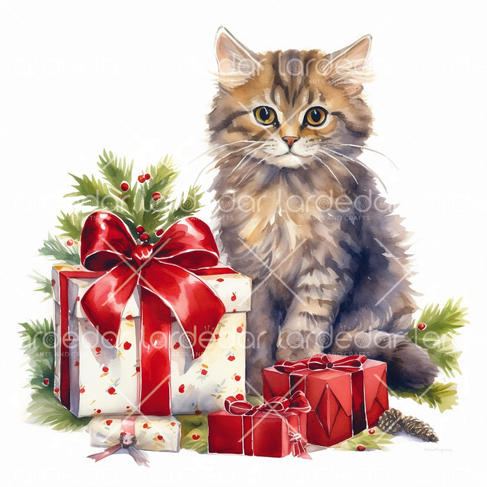 18 Christmas Cats Clipart | High Quality Downloadable JPG Illustrations