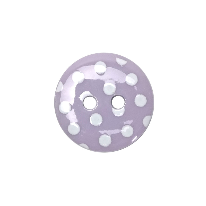 18mm Lilac Polka Dot Buttons (10 Pcs)