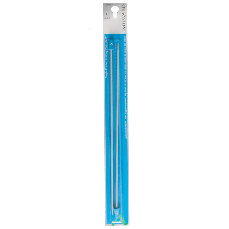 Milward 3.00mm Knitting Needles - Single Pointed 25cm Pair