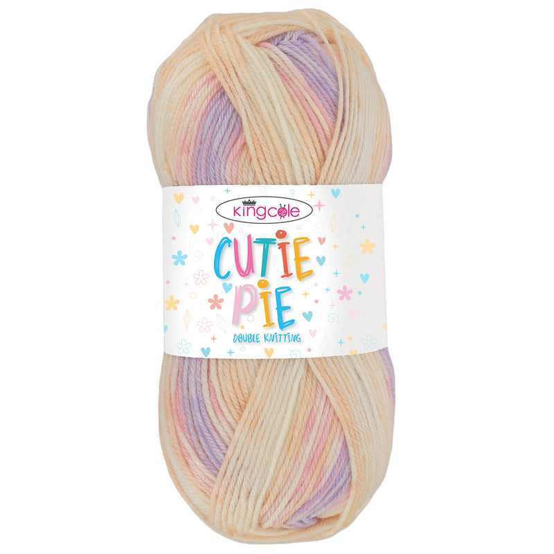 King Cole Cutie Pie DK Yarn in 5383 - Peach Pie - 100g Ball of Variegated Wool