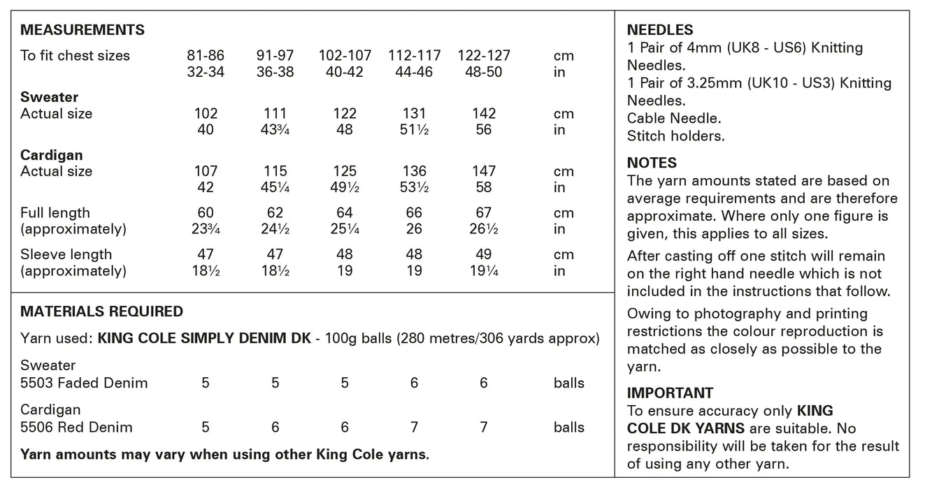 King Cole 6160 Double Knitting Pattern - Ladies DK Sweater & Cardigan
